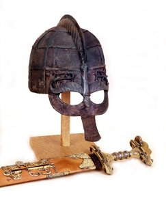 Viking helmet and sword. Statens Sjohistoriska, Stockholm.