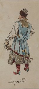 Kostymdesign för operan The Merchant Kalashnikov av A. Rubinstein, 1901 av Viktor Andreyevich Simov