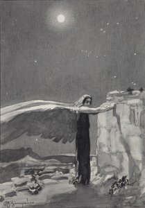 Illustration till dikten Demonen av Mikhail Lermontov, 1913-1914 av Viktor Dmitrievich Zamiraylo