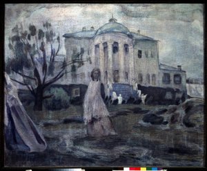 Fantomer (spöken). Peinture de Victor (Andra) Elpidiforovich Borisov Musatov (Borisov-Musatov) (1870-1905). Tempera Sir Toile av Viktor Elpidiforovich Borisov Musatov