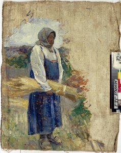 A reaper (une moissonneuse) - Peinture de Viktor Elpidiforovich Borisov Musatov (Borissov Moussatov)(1870-1905), Olja på duk 1896 - Tretyakov-statliga galleriet, Moskva 49,5x39,5