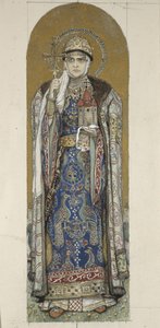 Saint Olga, Princess of Kiev Studera för fresker i St Vladimirs katedral i Kiev, 1884-1889 av Viktor Mikhaylovich Vasnetsov