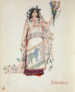 Vårens skönhet. Kostymdesign för operan Snow Maiden av N. Rimsky-Korsakov, 1885 av Viktor Mikhaylovich Vasnetsov
