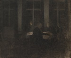 Kväll i salongen av Vilhelm Hammershøi