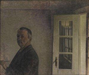 Självporträtt. Stugan Spurveskjul vid Sorgenfri, norr om Köpenhamn av Vilhelm Hammershøi