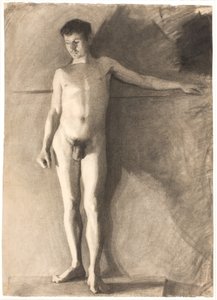 Stående manlig modell av Vilhelm Hammershøi