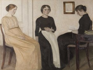 Tre unga kvinnor, 1888. av Vilhelm Hammershøi
