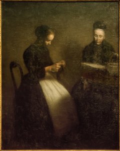 Abendinterieur av Vilhelm Hammershoi