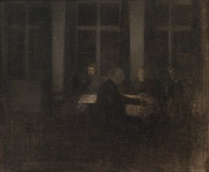 Kväll i salongen av Vilhelm Hammershøi