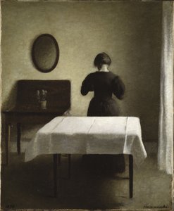 Interieur - Interiör, av Hammershoi, Vilhelm (1864-1916). Olja på duk av Vilhelm Hammershoi