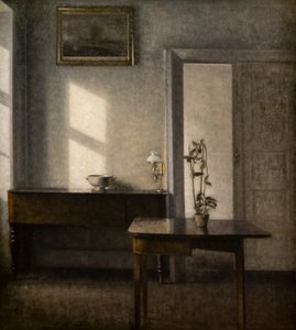 Interiör med blomport, Bredgade 25 av Vilhelm Hammershoi