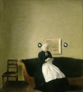 Interiör med Konstnärens Moder av Vilhelm Hammershoi