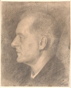 Porträtt av Alfred Bramsen, profil mm. av Vilhelm Hammershøi