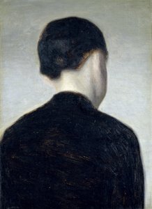 Sittande figur, sedd bakifrån (Anna Hammershoi) 1884 (olja på duk nedlagd ombord)
