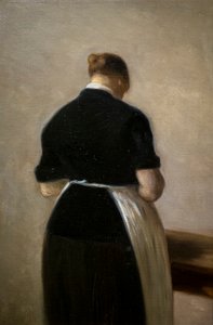 Studie av en stående kvinna, bakifrån