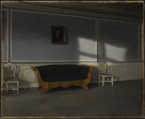 Solsken i vardagsrummet III av Vilhelm Hammershøi