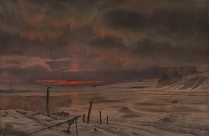 En vinterafton vid en dansk fjord av Vilhelm Kyhn