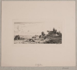 Landskap med bondgård och stuga av Vilhelm Kyhn