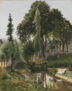Savoy landskap. Kvinnor som tvättar kläder i floden av Vilhelm Kyhn