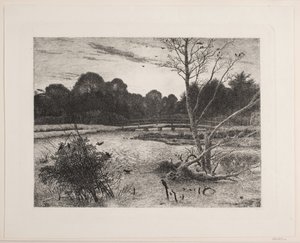 Solnedgång i en skog av Vilhelm Kyhn