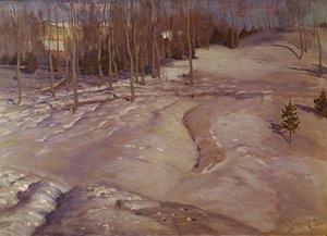 Vinterlandskap. Mars kväll, ca. 1900