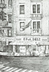 55th street New York, 2003, (bläck på papper) av Vincent Alexander Booth