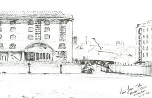 Albert Dock Liverpool, 2003, (Bläck på papper) av Vincent Alexander Booth