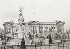 Buckingham Palace, London, 2006, (Bläck på papper) av Vincent Alexander Booth