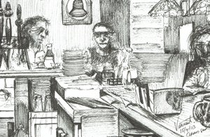 Cheers Bar Boston USA, 2003, (Bläck på papper) av Vincent Alexander Booth