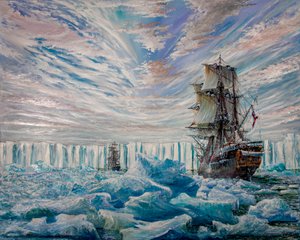 Erebus och Terror upptäcker Antarctic Ice Shelf, 2020 av Vincent Alexander Booth