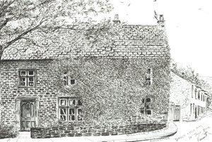 House at Ribchester, 2012, (bläck på papper) av Vincent Alexander Booth