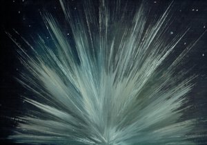 Impact on Miranda, 2016, (akryl på canvasskiva) av Vincent Alexander Booth