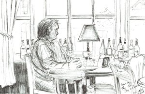 Man på en pub efter måltid, 2006 av Vincent Alexander Booth
