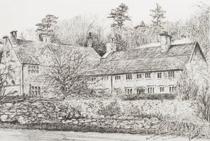 Mottistone Hall Isle of Wight, 2008 (bläck på papper) av Vincent Alexander Booth
