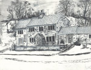 Osmotherley byggnader i vintersnö av Vincent Alexander Booth