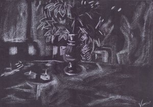 Plantera i rummet med levande ljus av Vincent Alexander Booth