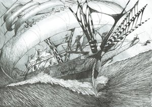Storm Creators Antarctic Ocean, 2017, (Bläck på papper av Vincent Alexander Booth