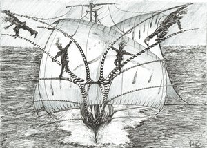 Storm Creators Bismarck Sea, 2017, (Bläck på papper) av Vincent Alexander Booth