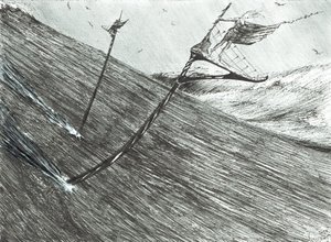 Storm Creators Black Sea, 2017, (bläck på papper) av Vincent Alexander Booth