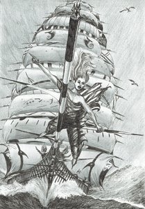 Storm Creators Lazarev Sea, 2017, (bläck på papper) av Vincent Alexander Booth
