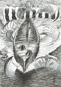 Storm Creators Philippine Sea, 2017, (bläck på papper) av Vincent Alexander Booth
