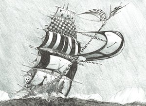 Storm Creators Prince Gustav Adolf Sea, 2017, (Bläck på papper) av Vincent Alexander Booth