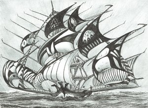Storm Creators Visayan Sea, 2017, (bläck på papper) av Vincent Alexander Booth