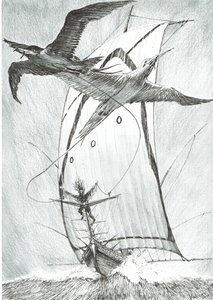 Storm Creators Wandel Sea, 2017, (bläck på papper) av Vincent Alexander Booth