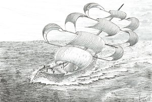 Storm Creators Yathkyed, 2023 (bläck och blyerts på papper) av Vincent Alexander Booth