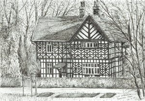 The Gatehouse at Bramhall Park, 2007, (bläck på papper) av Vincent Alexander Booth
