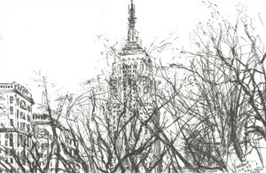 Utsikt från café New York, 2003, (Bläck på papper) av Vincent Alexander Booth
