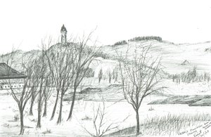Wallace Monument; 2007; (bläck på papper) av Vincent Alexander Booth