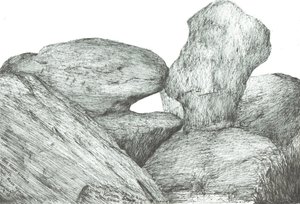kyssar stenar på Kinder Scout, 2007 av Vincent Alexander Booth