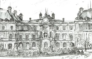 Luxembourg Garden Paris, 2003, (Bläck på papper) av Vincent Alexander Booth